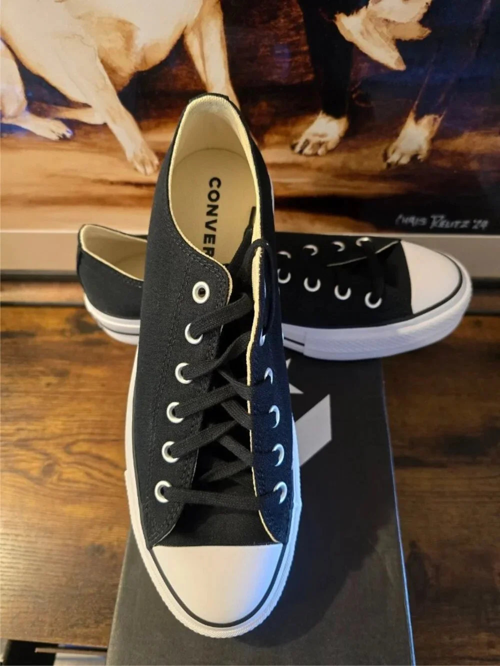 Converse Chuck Taylor All Star Lift Ox Black White Platform W 7.5 560250C NEW - Picture 2 of 9